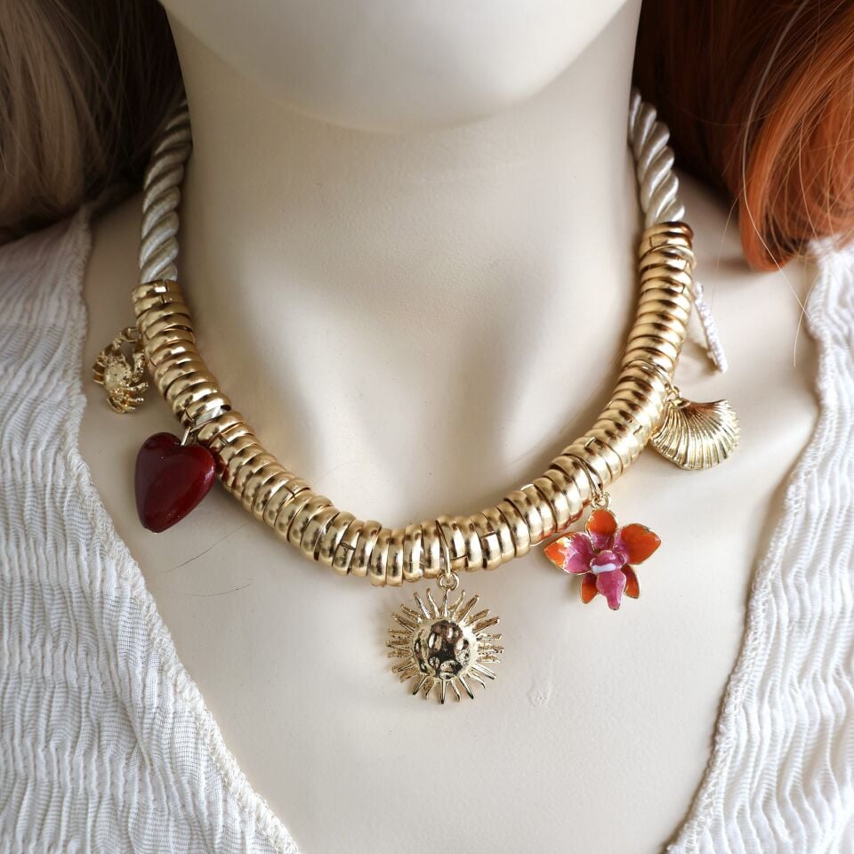 Zara Model Desenli Halat Kolye