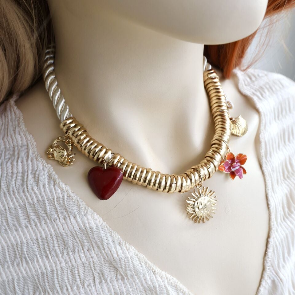 Zara Model Desenli Halat Kolye