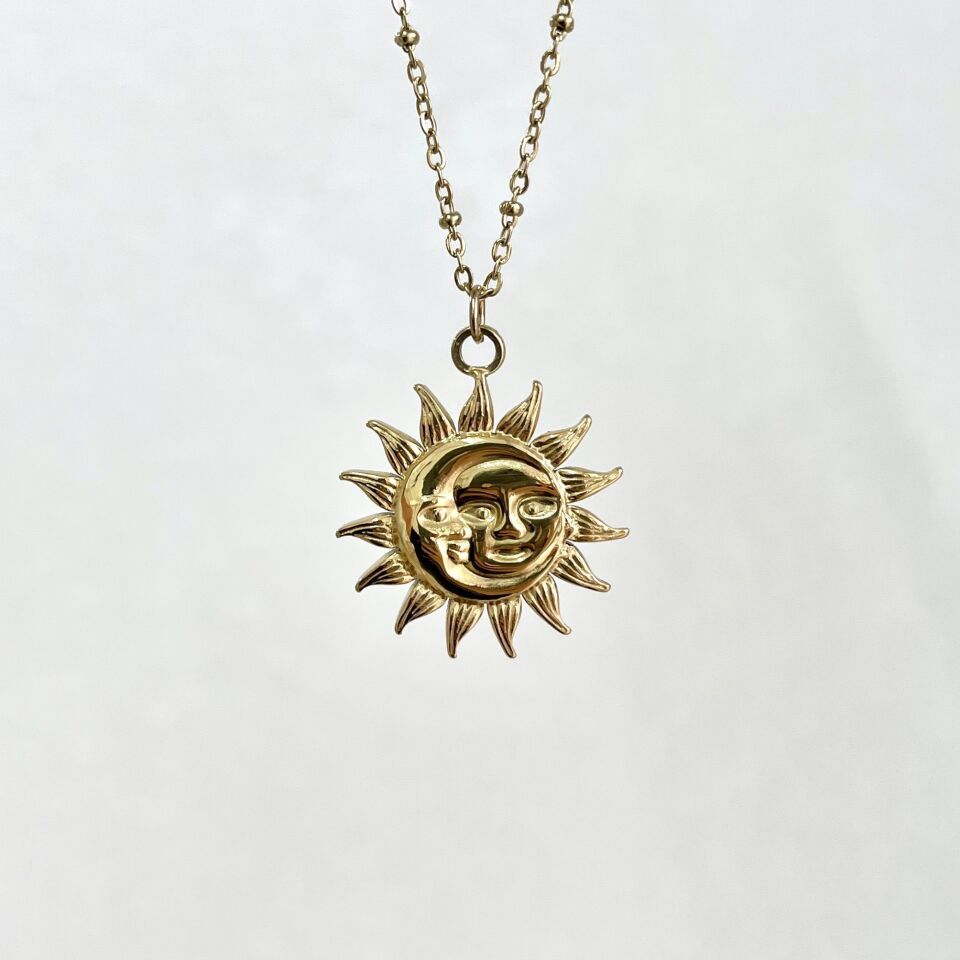 Çelik Güneş&Ay Kolye