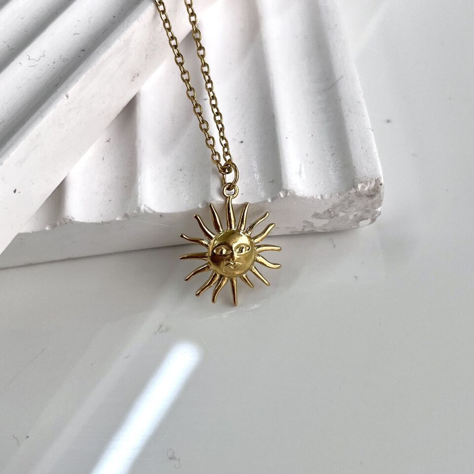 Çelik Minimal Güneş Kolye