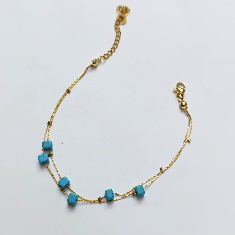 Çelik Turkuaz Taşı Halhal