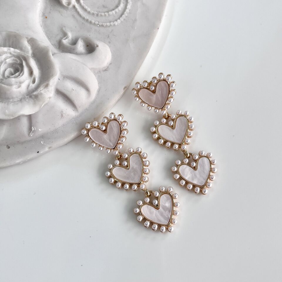 İthal Sedef Taşı Kalp Küpe