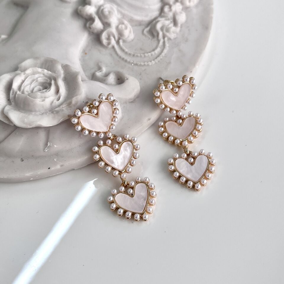 İthal Sedef Taşı Kalp Küpe