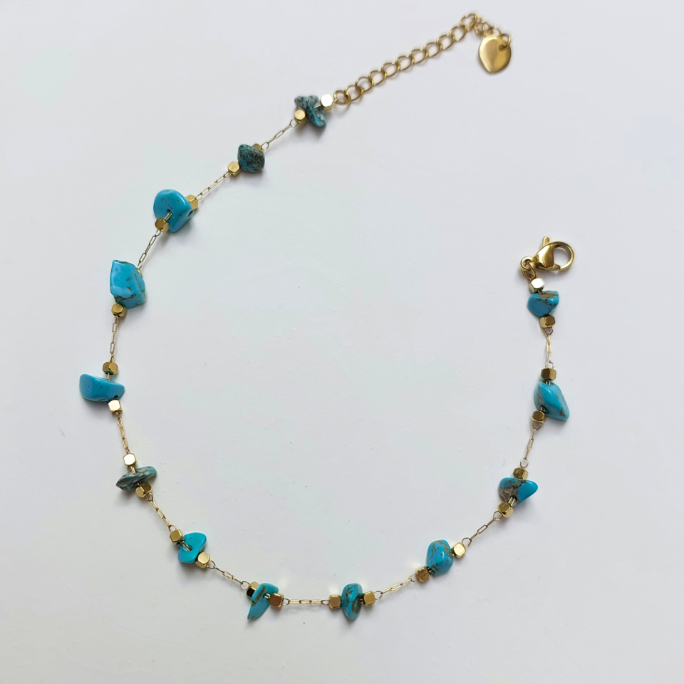 Çelik Turkuaz Taşı Halhal