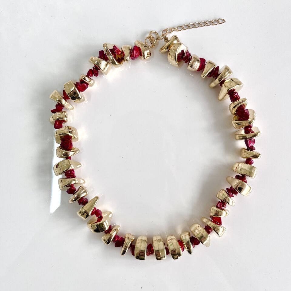 Özel Seri Kırmızı Taşlı Kolye