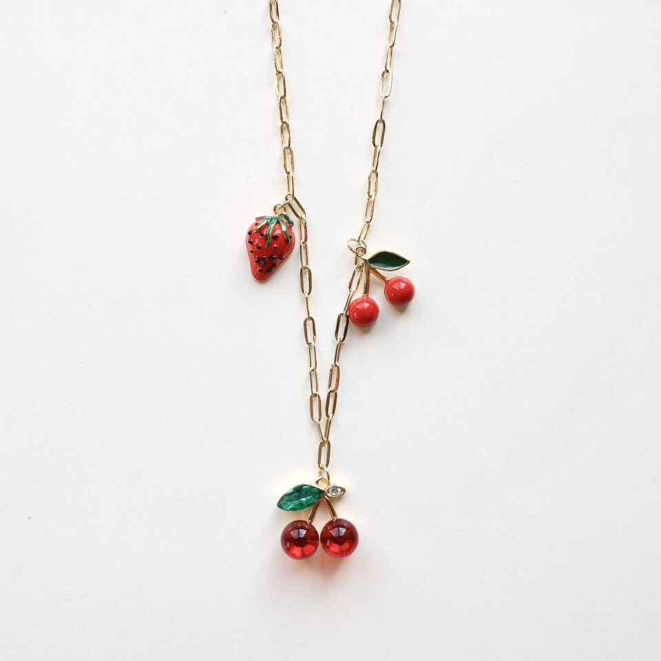 Çelik Kiraz Kolye
