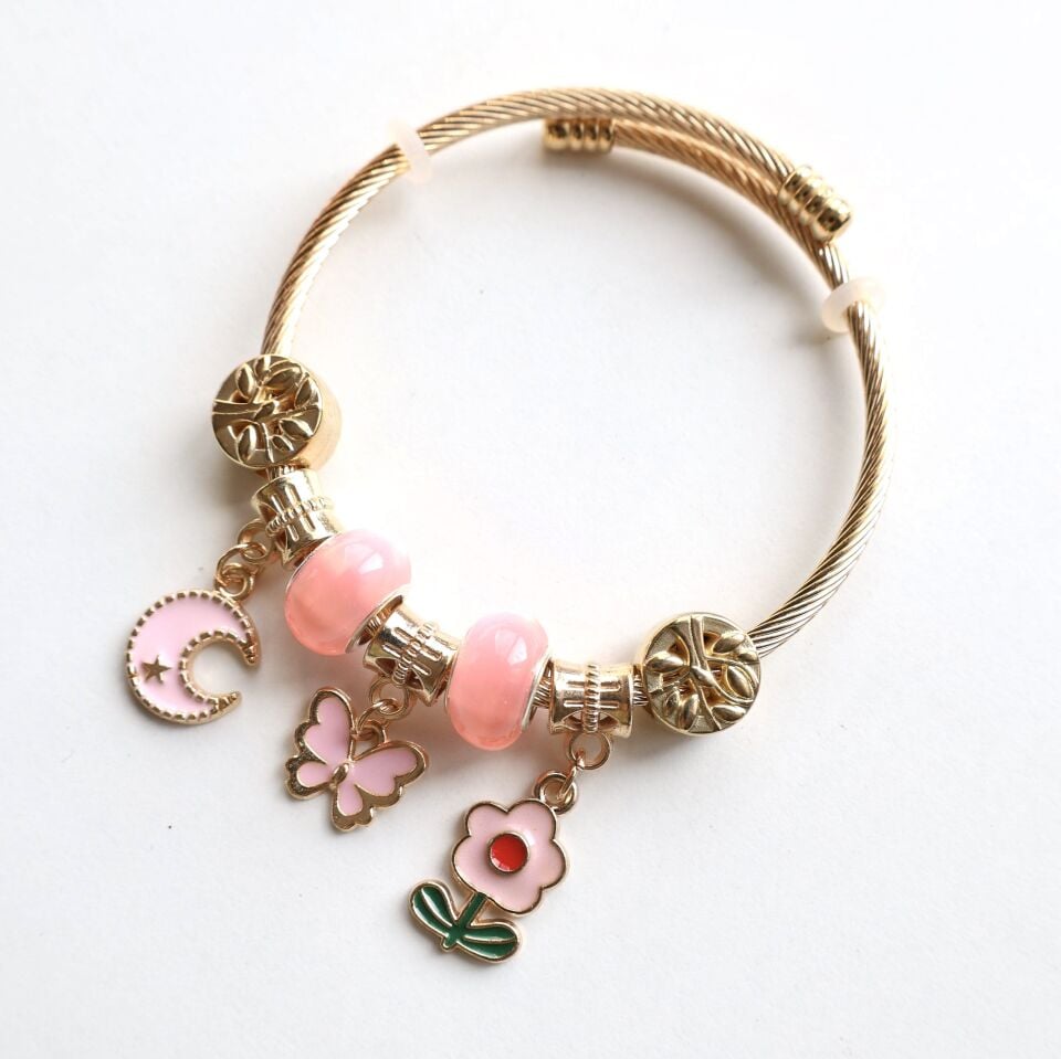 Pembe Charmlı Bileklik