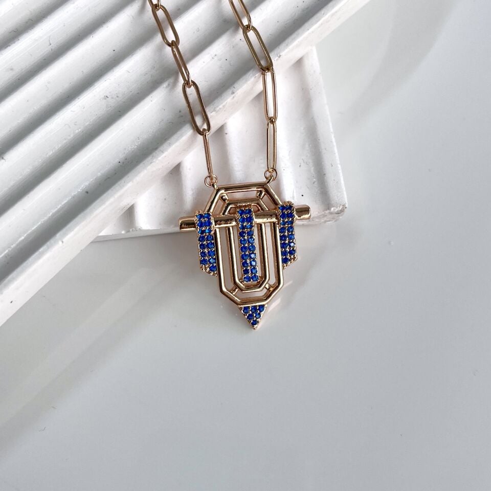 Xuping Mavi Taşlı Serenay Kolye