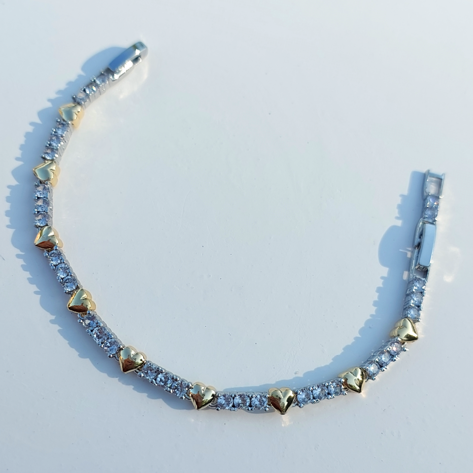 Xoxo Özel Seri Rodyum Kaplama Kalp Bileklik