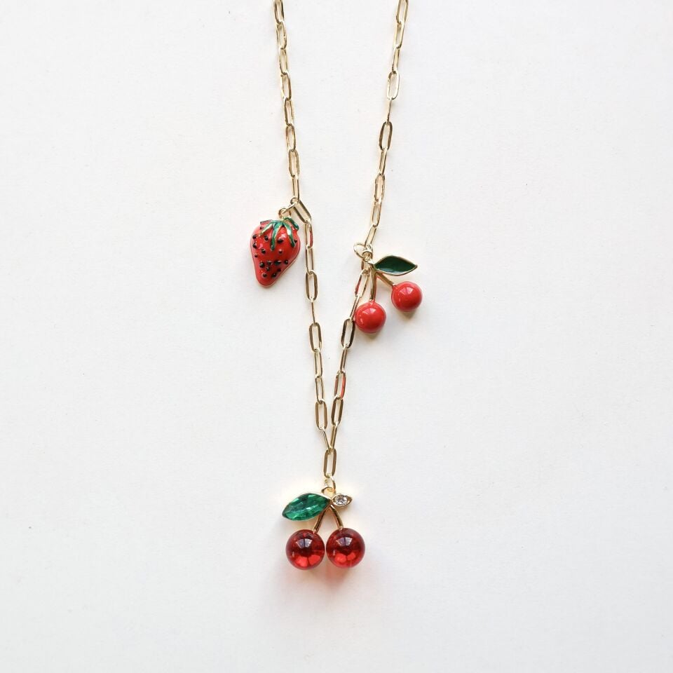 Çelik Kiraz Kolye
