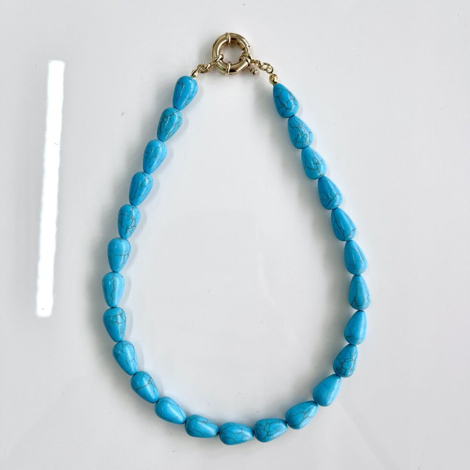 Doğal Turkuaz Taşı Kolye