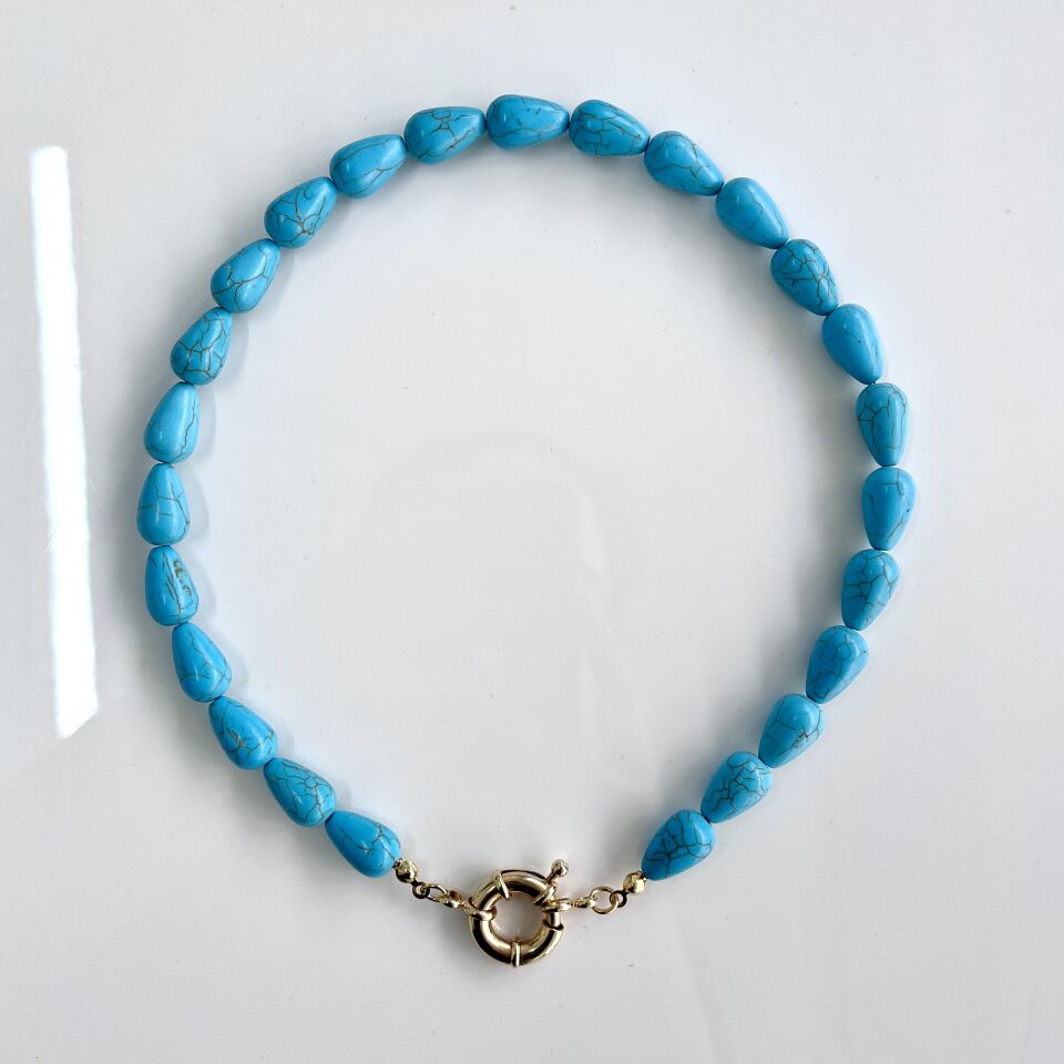 Doğal Turkuaz Taşı Kolye