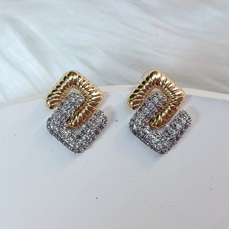 Özel Seri Çift Renk Zirkon Taş Küpe