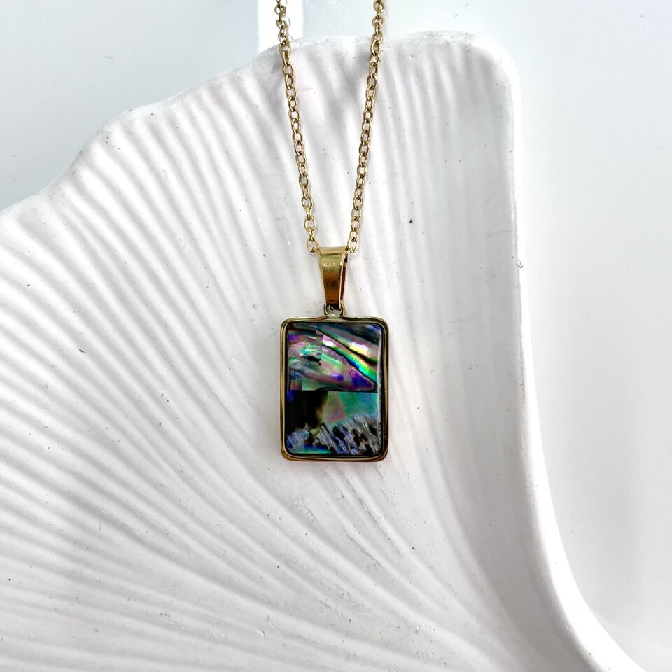 Çelik Abalone Kabuk Kolye