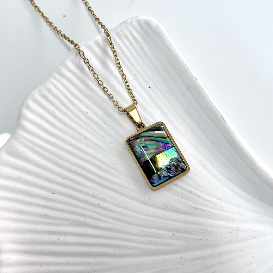 Çelik Abalone Kabuk Kolye