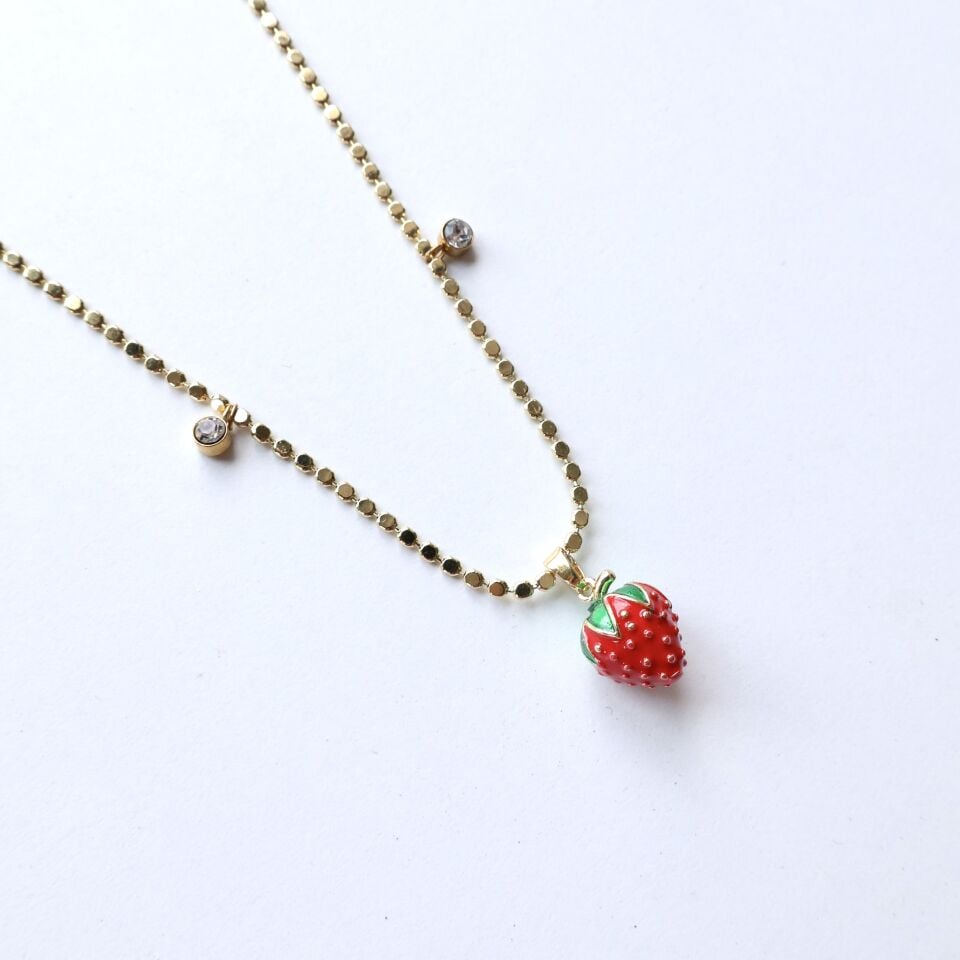 Çelik Çilek Kolye