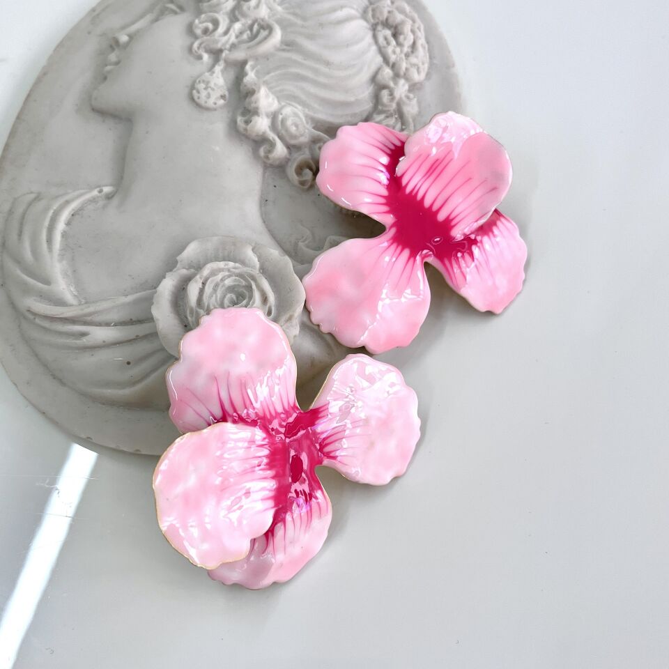 Seramik Orkide Küpe