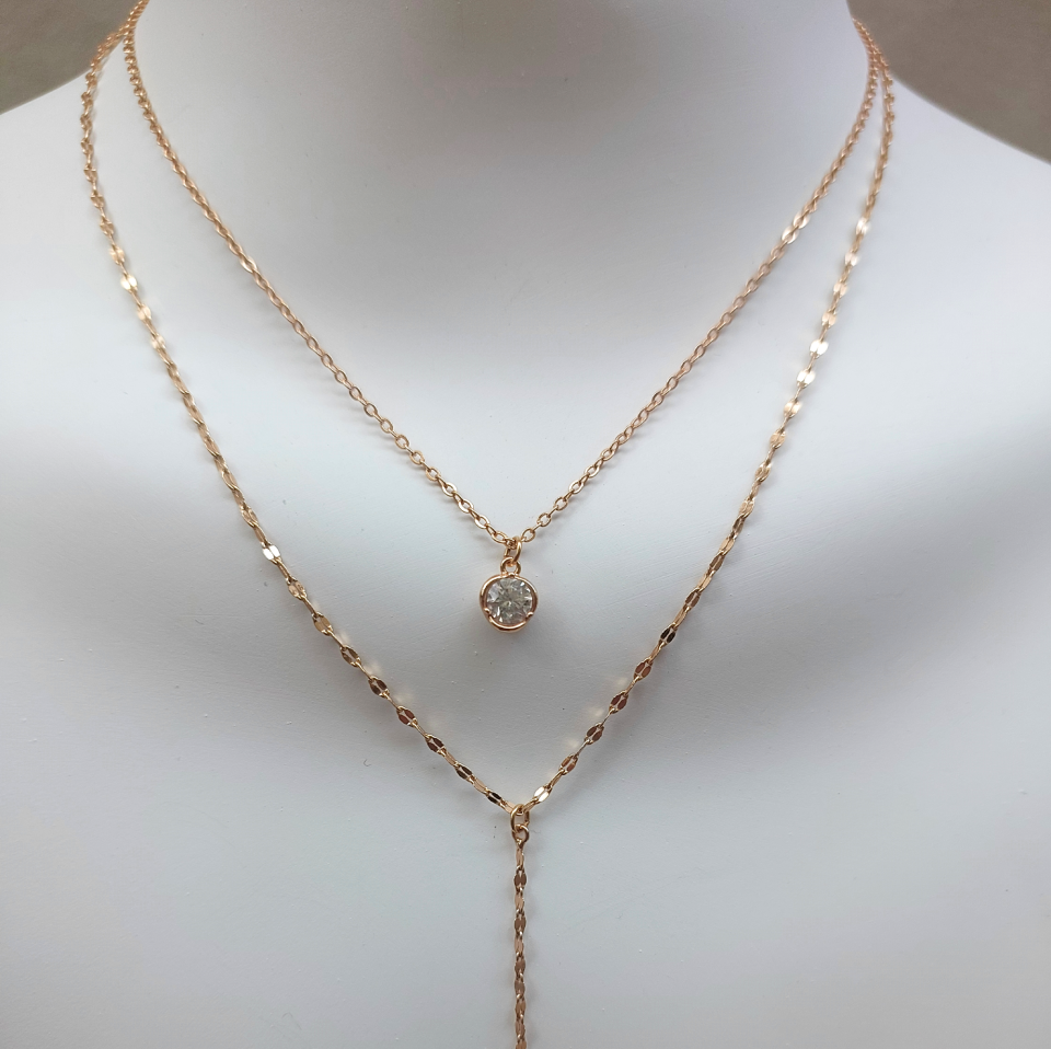 Xuping Tek Taş Dekolte Kolye