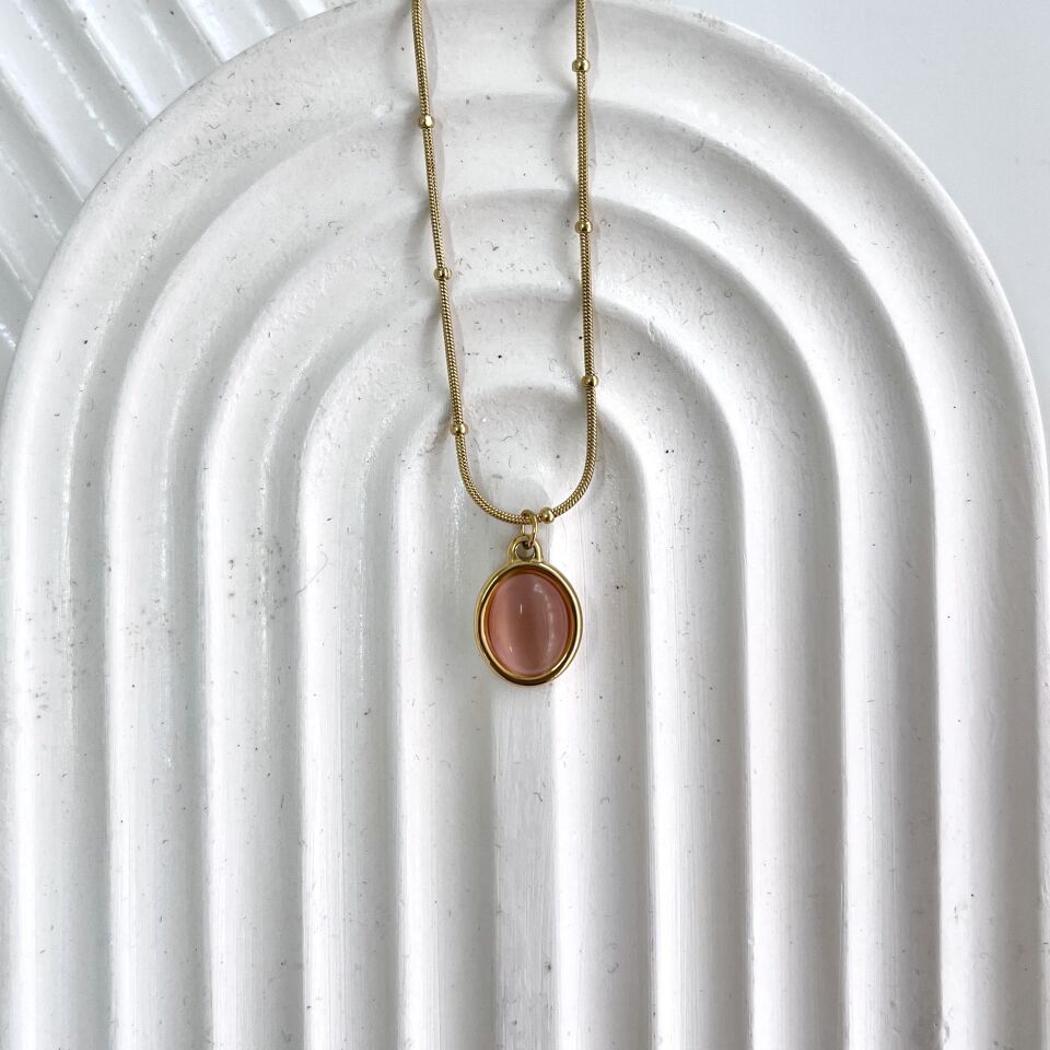 Çelik Kedi Gözü Kolye