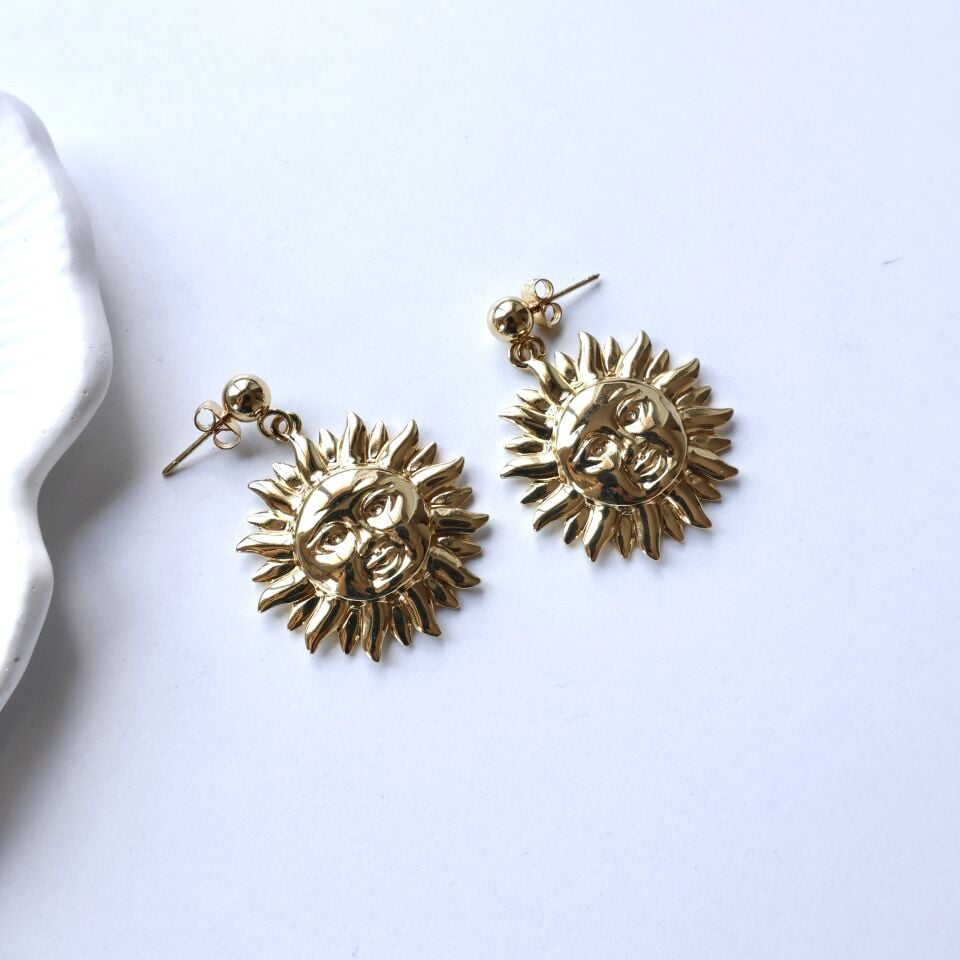 Çelik Güneş Küpe