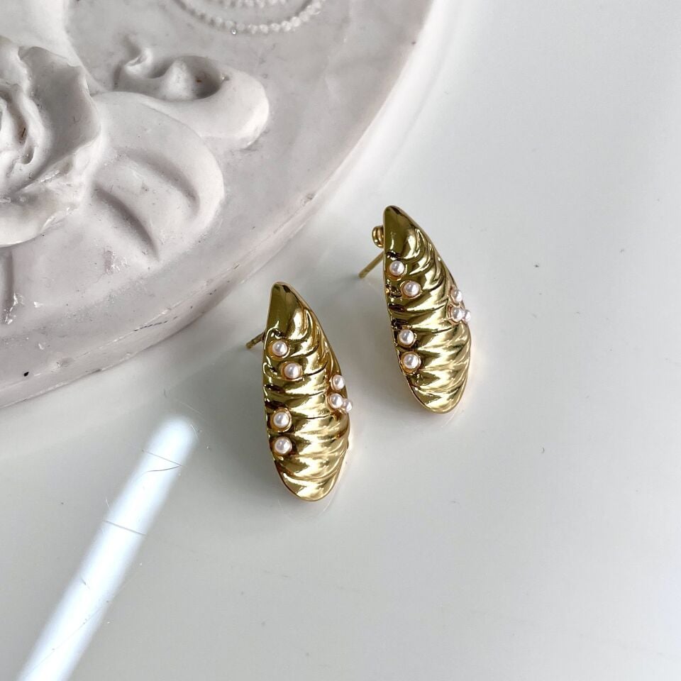 Çelik İncili İstiridye Küpe