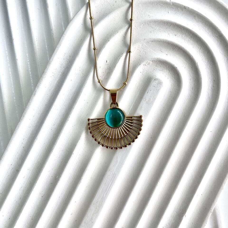 Çelik Kedi Gözü Kolye