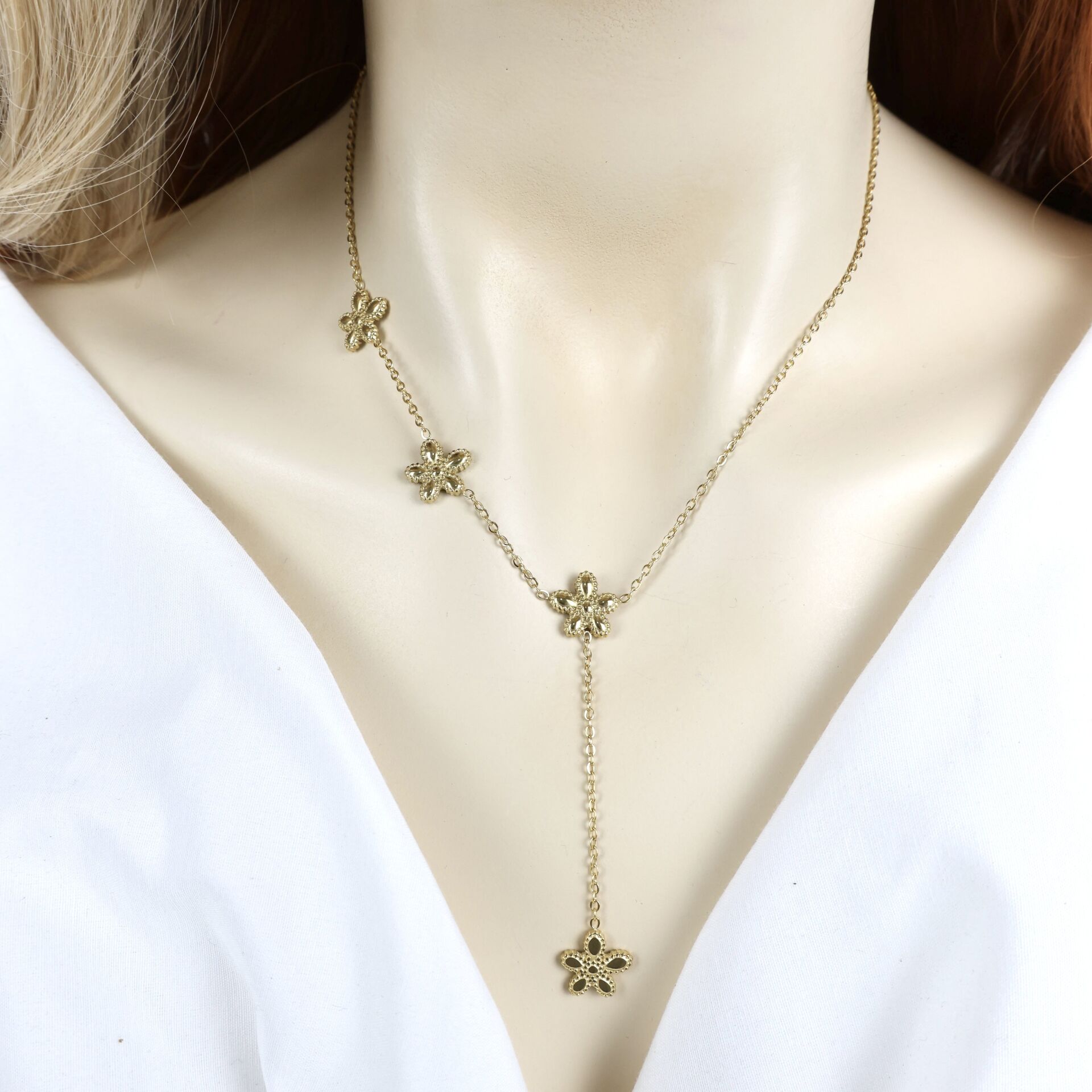 Çelik Çiçek Y Kolye