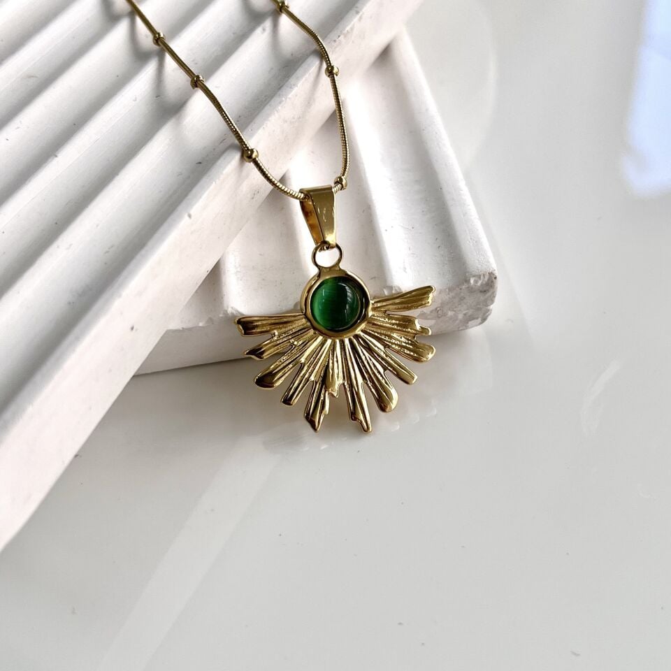 Çelik Kedi Gözü Kolye