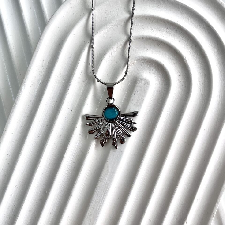 Çelik Kedi Gözü Kolye