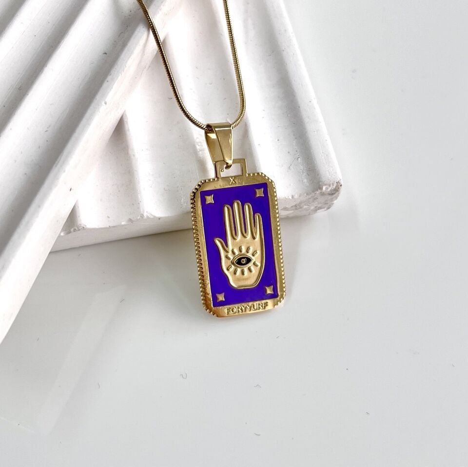 Çelik Meryem Ana Eli Kolye