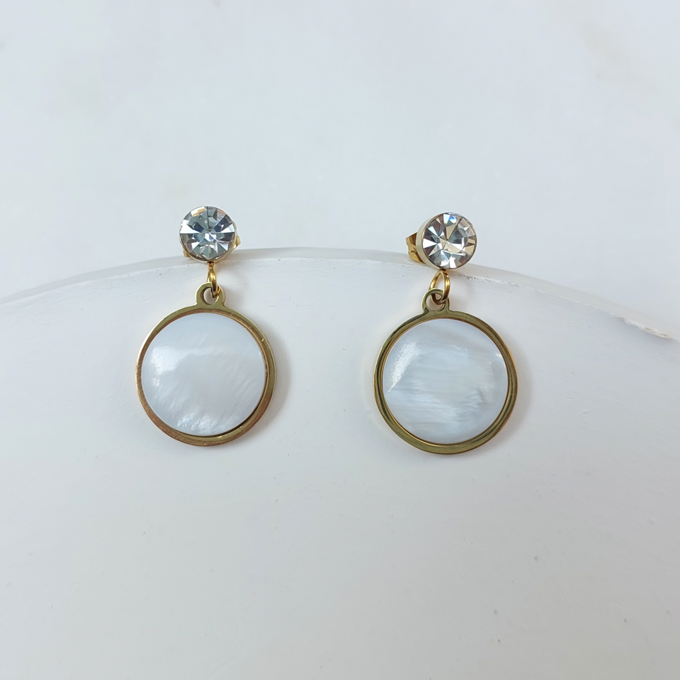 Çelik Sedef Taşı Küpe