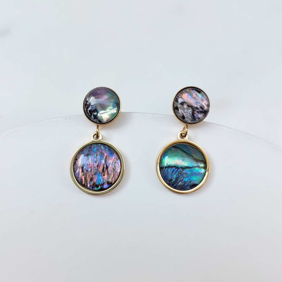 Çelik Abalone Kabuk Küpe