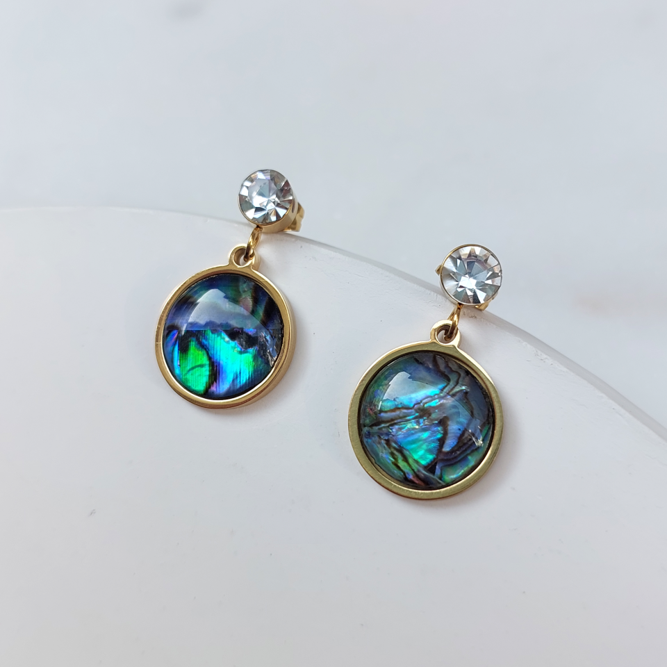 Çelik Abalone Kabuk Küpe