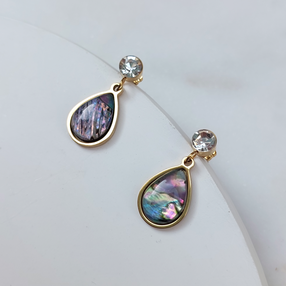 Çelik Abalone Kabuk Küpe