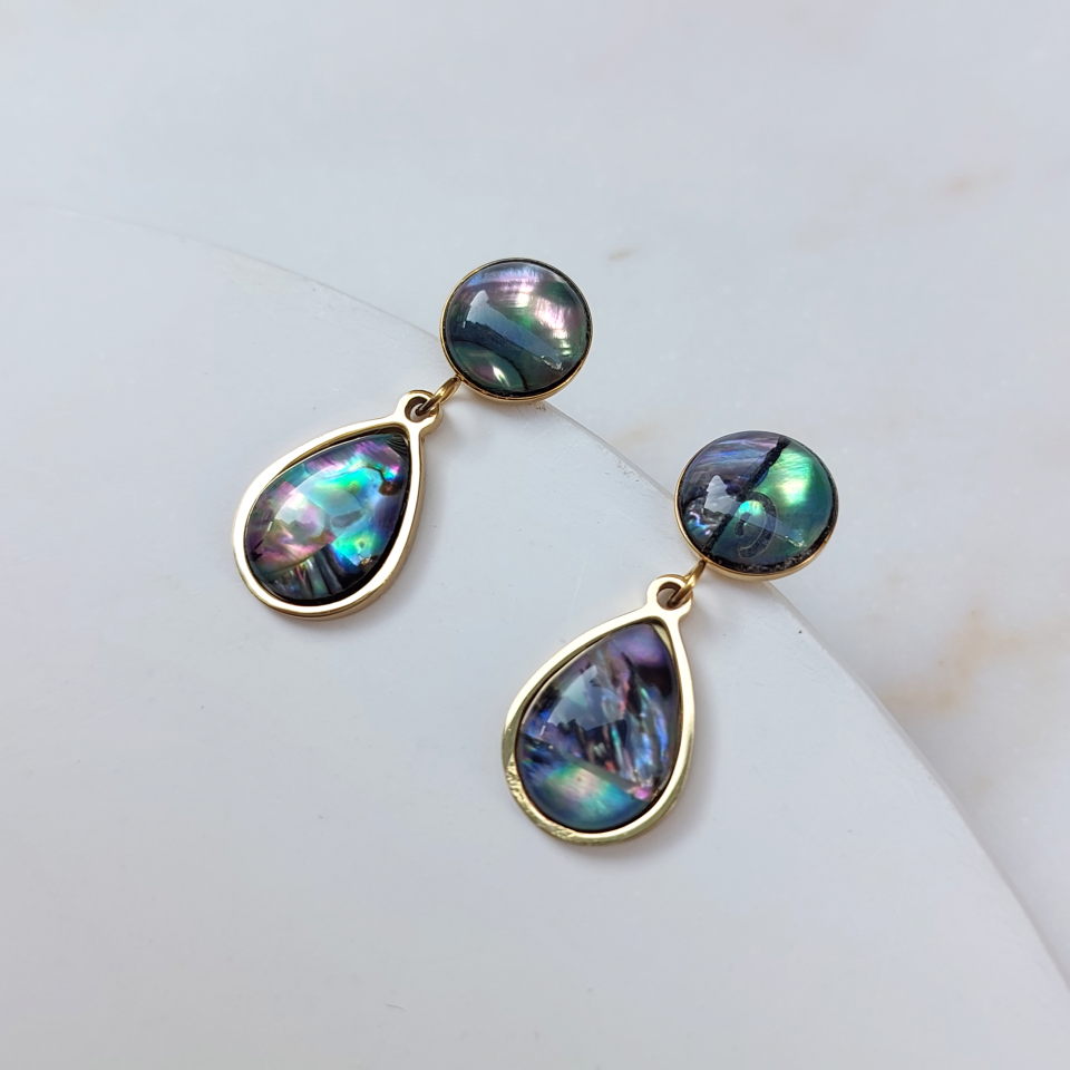 Çelik Abalone Kabuk Küpe