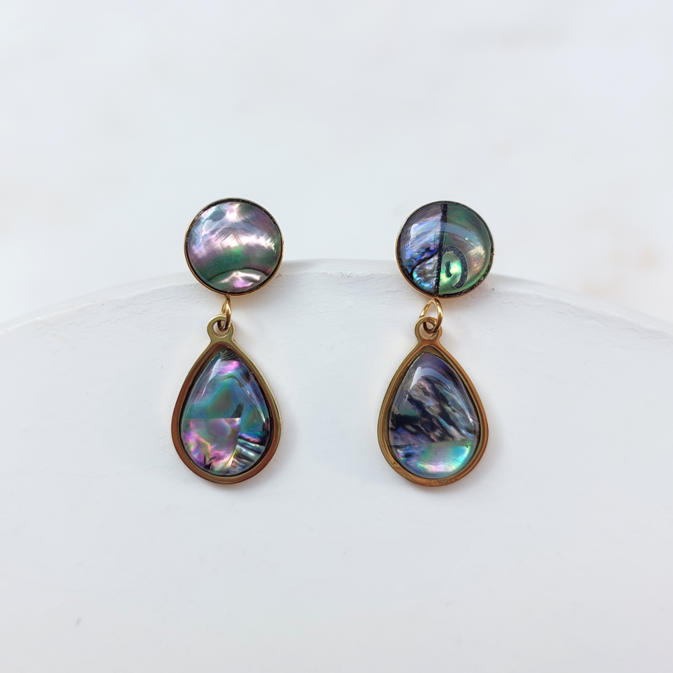 Çelik Abalone Kabuk Küpe