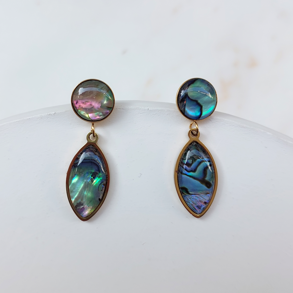 Çelik Abalone Kabuk Küpe