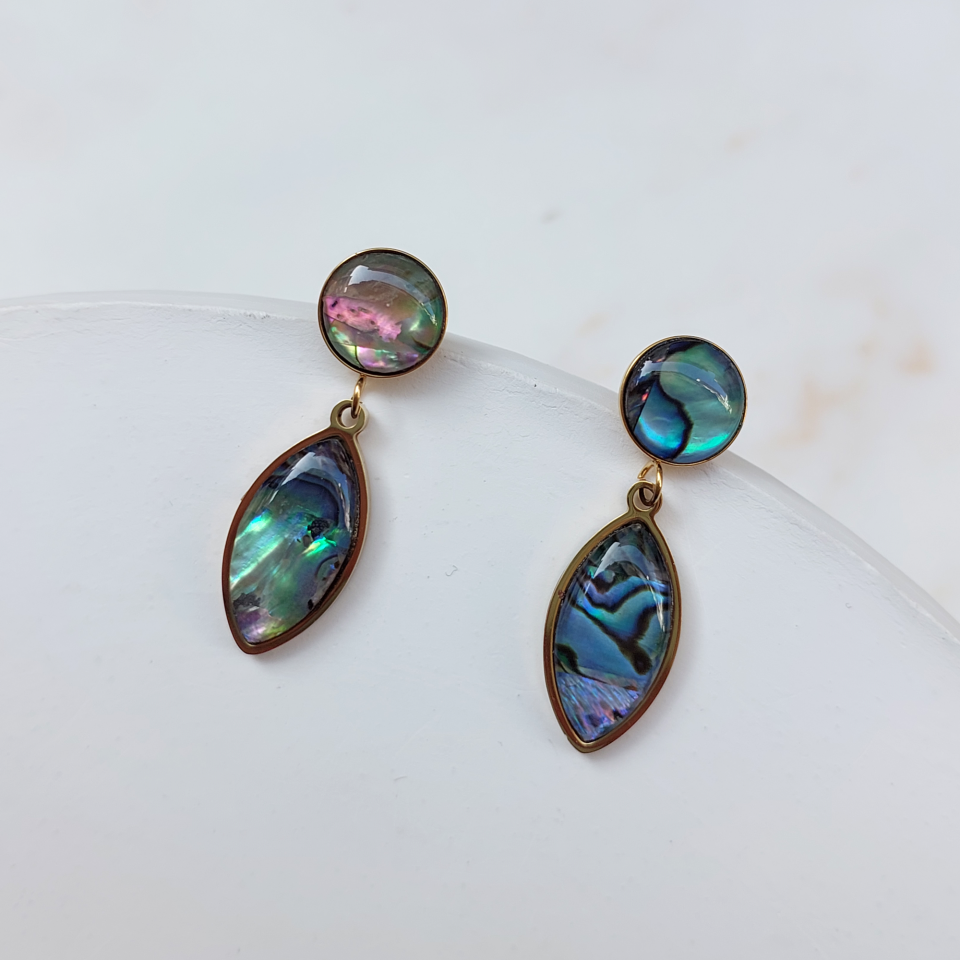 Çelik Abalone Kabuk Küpe