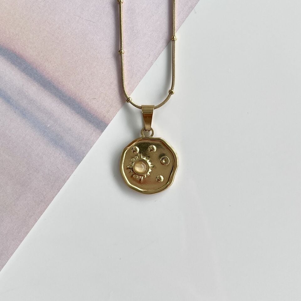 Çelik Kedi Gözü Kolye