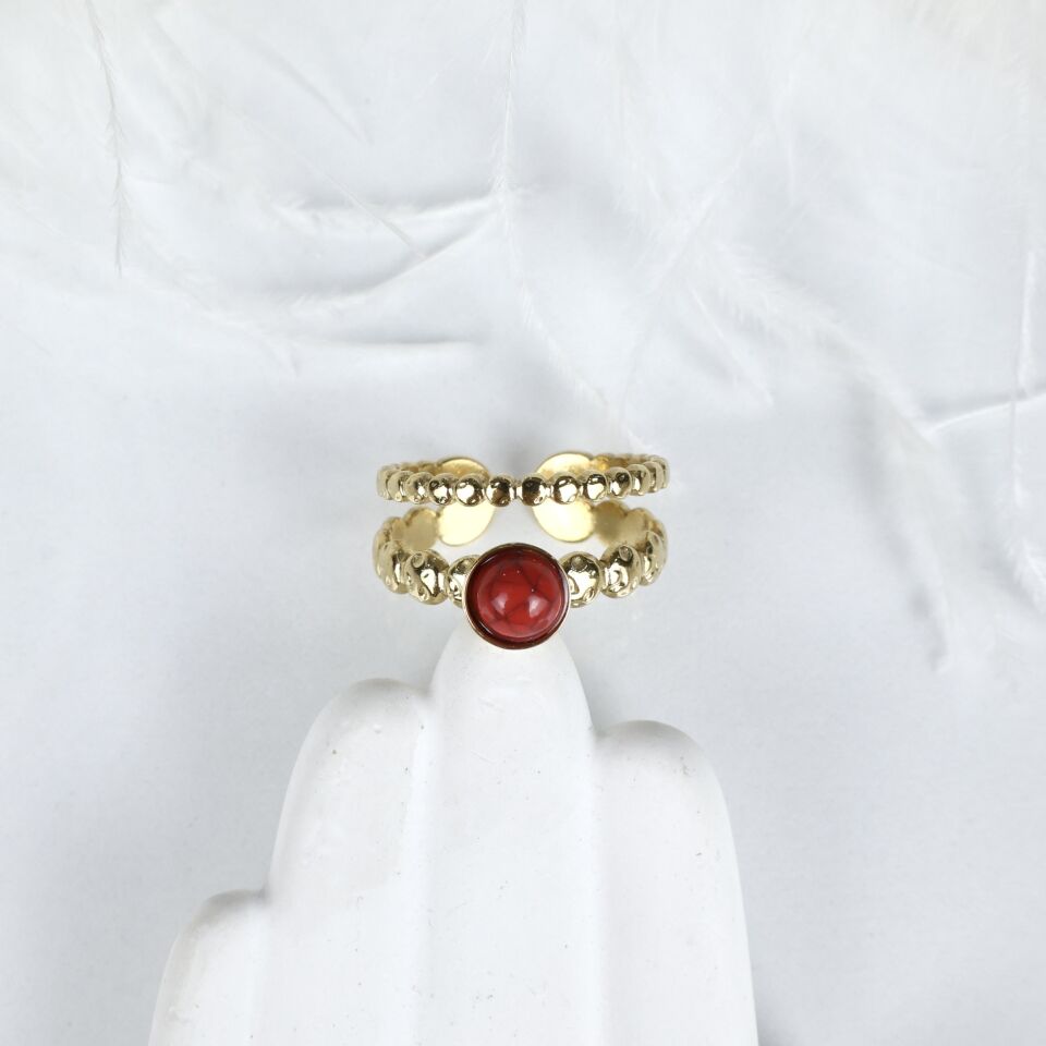 Çelik Firuze Taşı Yüzük