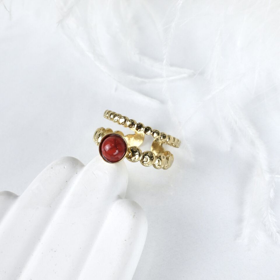 Çelik Firuze Taşı Yüzük