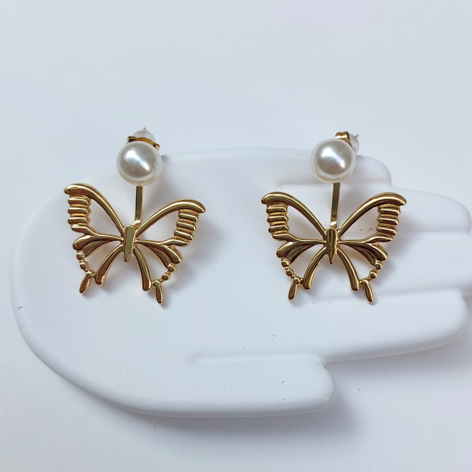 Çelik Kelebek Küpe