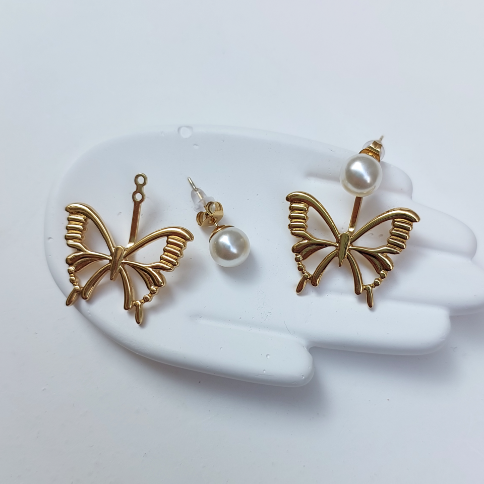 Çelik Kelebek Küpe