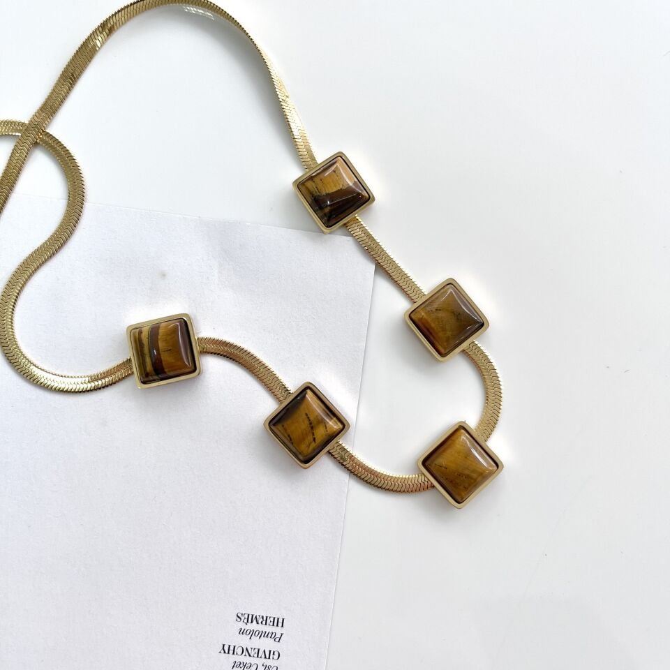 Çelik Kaplan Gözü Kolye