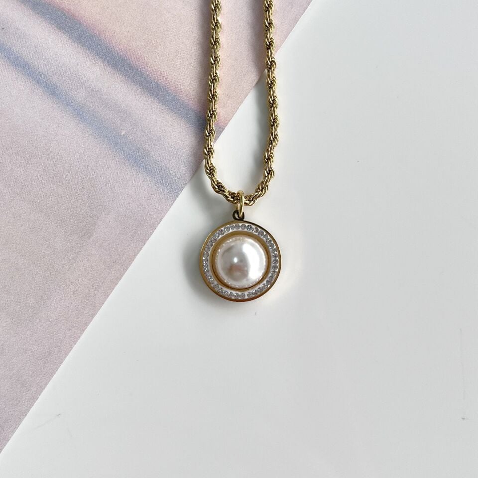 Çelik İnci Detay Kolye