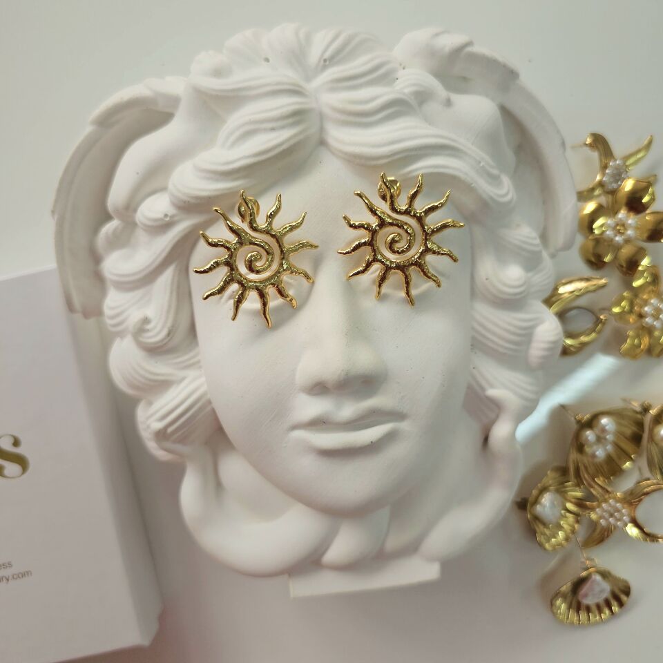 Çelik Güneş Küpe