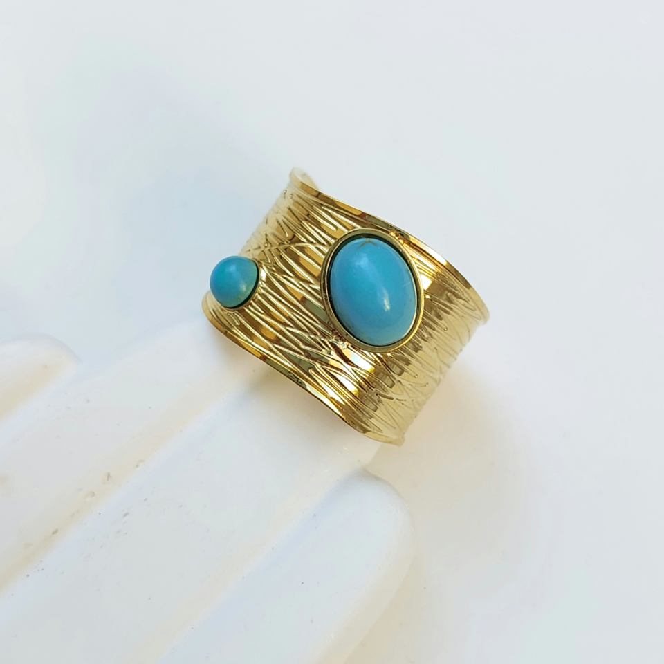 Çelik Turkuaz Taşı Yüzük