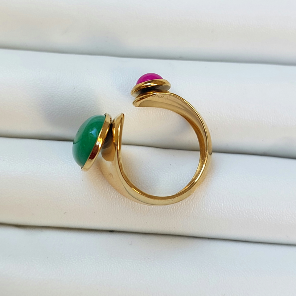 Çelik Yeşil & Pembe Yüzük