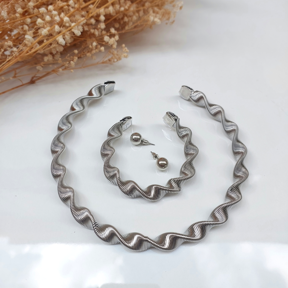 Spiral Kolye & Bileklik & Küpe Set (4)