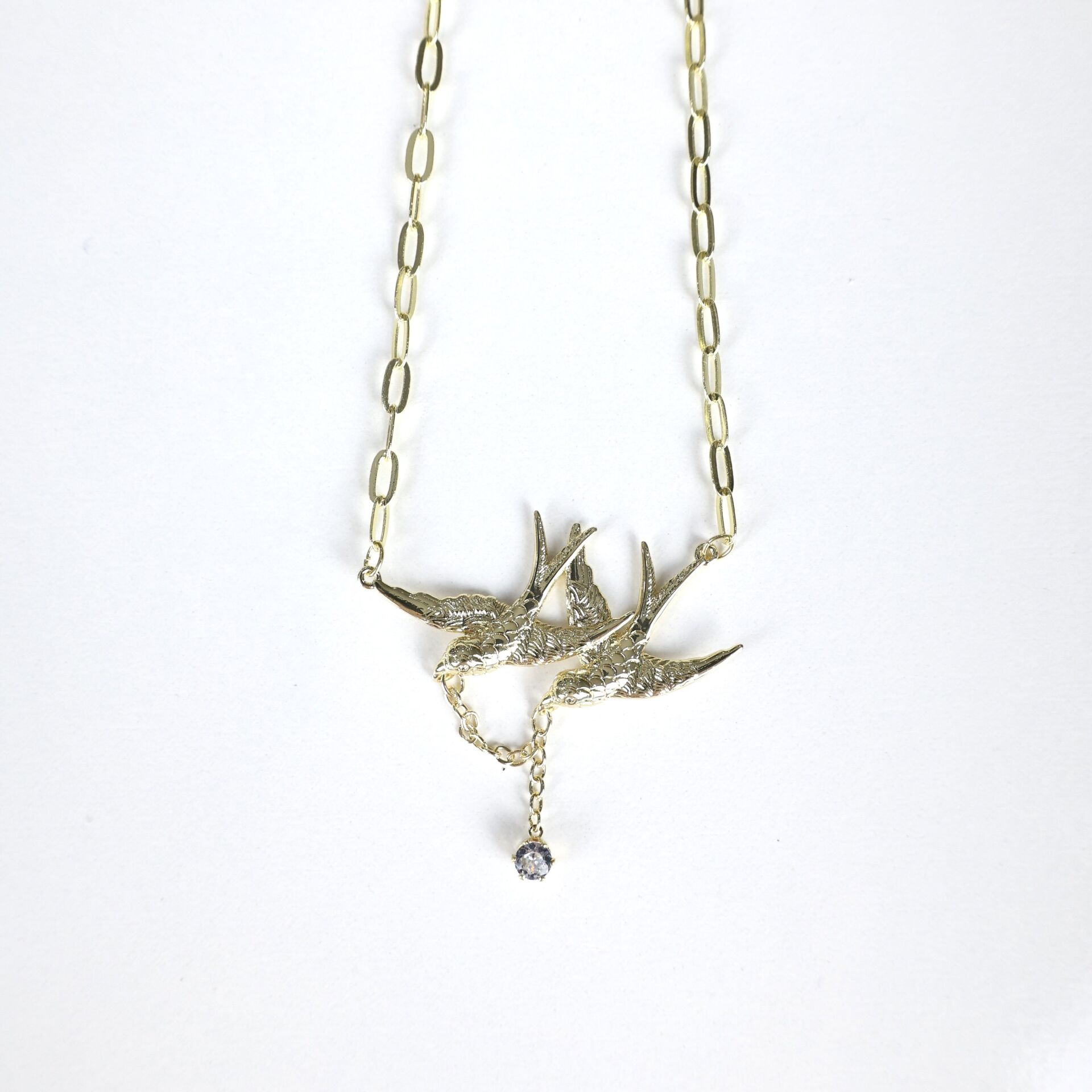 Taş Detay Kuş Kolye